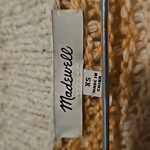 Madewell x J Crew from Nordstrom Chunky Sweater XS Orange/Blue/ VGUC - Picture 4 of 12